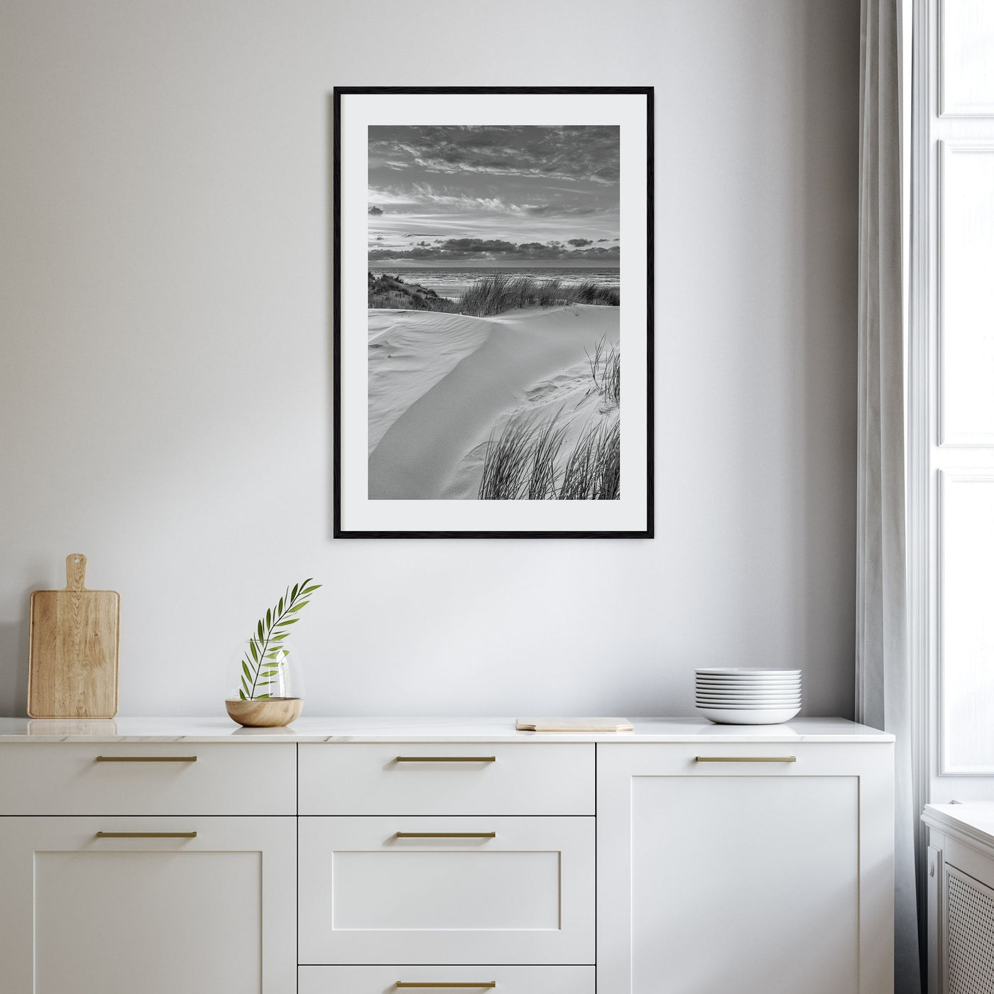 Sunset Coast Photo B&W Poster