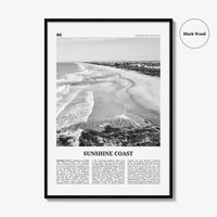 Sunshine Coast Print Black and White, Sunshine Coast Wall Art, Sunshine Coast Poster, Sunshine Coast Photo, Queensland, Australia, Oceania
