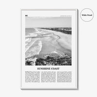 Sunshine Coast Print Black and White, Sunshine Coast Wall Art, Sunshine Coast Poster, Sunshine Coast Photo, Queensland, Australia, Oceania