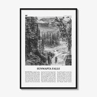 Sunwapta Falls Print Black and White, Sunwapta Falls Wall Art, Sunwapta Falls Poster, Sunwapta Falls Photo, Alberta, Canada