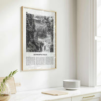 Sunwapta Falls Print Black and White, Sunwapta Falls Wall Art, Sunwapta Falls Poster, Sunwapta Falls Photo, Alberta, Canada