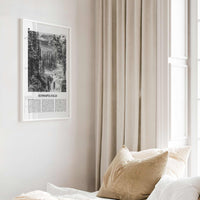 Sunwapta Falls Print Black and White, Sunwapta Falls Wall Art, Sunwapta Falls Poster, Sunwapta Falls Photo, Alberta, Canada