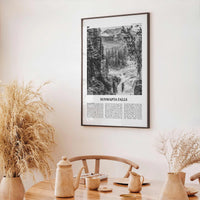 Sunwapta Falls Print Black and White, Sunwapta Falls Wall Art, Sunwapta Falls Poster, Sunwapta Falls Photo, Alberta, Canada