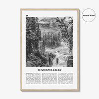 Sunwapta Falls Print Black and White, Sunwapta Falls Wall Art, Sunwapta Falls Poster, Sunwapta Falls Photo, Alberta, Canada