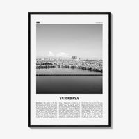 Surabaya Print Black and White, Surabaya Wall Art, Surabaya Poster, Surabaya Photo, Surabaya Wall Décor, Surabaya Map, Indonesia