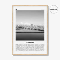Surabaya Print Black and White, Surabaya Wall Art, Surabaya Poster, Surabaya Photo, Surabaya Wall Décor, Surabaya Map, Indonesia