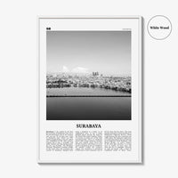 Surabaya Print Black and White, Surabaya Wall Art, Surabaya Poster, Surabaya Photo, Surabaya Wall Décor, Surabaya Map, Indonesia
