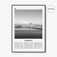Surabaya Print Black and White, Surabaya Wall Art, Surabaya Poster, Surabaya Photo, Surabaya Wall Décor, Surabaya Map, Indonesia