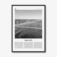 Surf City Print Black and White, Surf City Wall Art, Surf City Poster, Surf City Photo, Surf City Wall Décor, North Carolina, USA
