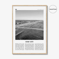 Surf City Print Black and White, Surf City Wall Art, Surf City Poster, Surf City Photo, Surf City Wall Décor, North Carolina, USA