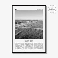 Surf City Print Black and White, Surf City Wall Art, Surf City Poster, Surf City Photo, Surf City Wall Décor, North Carolina, USA