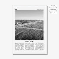 Surf City Print Black and White, Surf City Wall Art, Surf City Poster, Surf City Photo, Surf City Wall Décor, North Carolina, USA