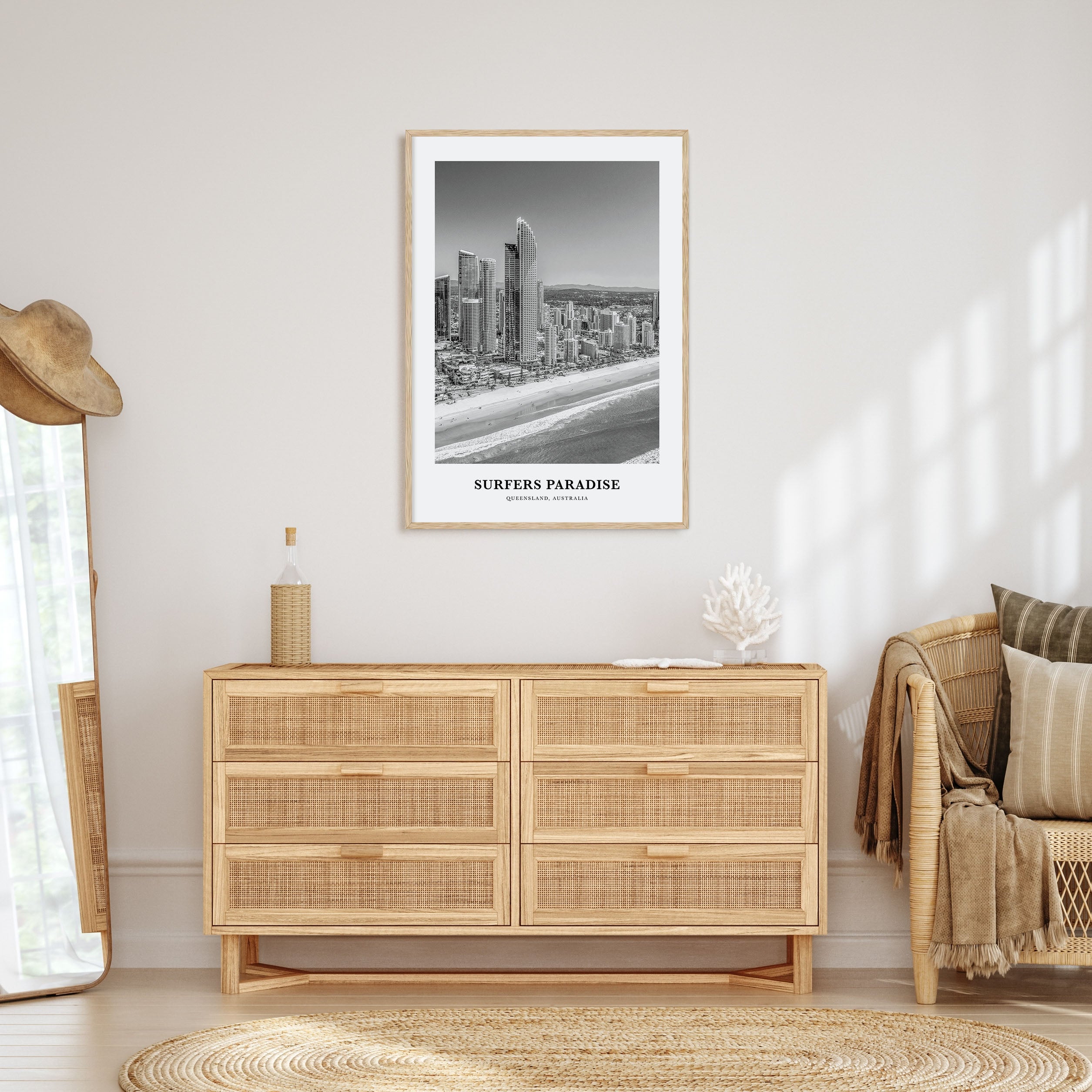 Surfers Paradise Portrait B&W Poster