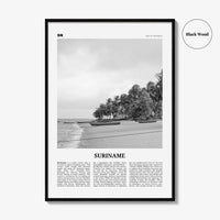 Suriname Print Black and White, Suriname Wall Art, Suriname Poster, Suriname Photo, Suriname Wall Décor, Suriname Map, South America