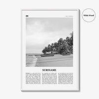 Suriname Print Black and White, Suriname Wall Art, Suriname Poster, Suriname Photo, Suriname Wall Décor, Suriname Map, South America