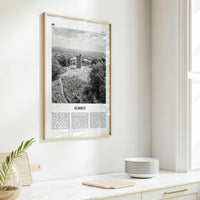 Surrey Print Black and White, Surrey Wall Art, Surrey Poster, Surrey Photo, Surrey Map, England, UK, United Kingdom