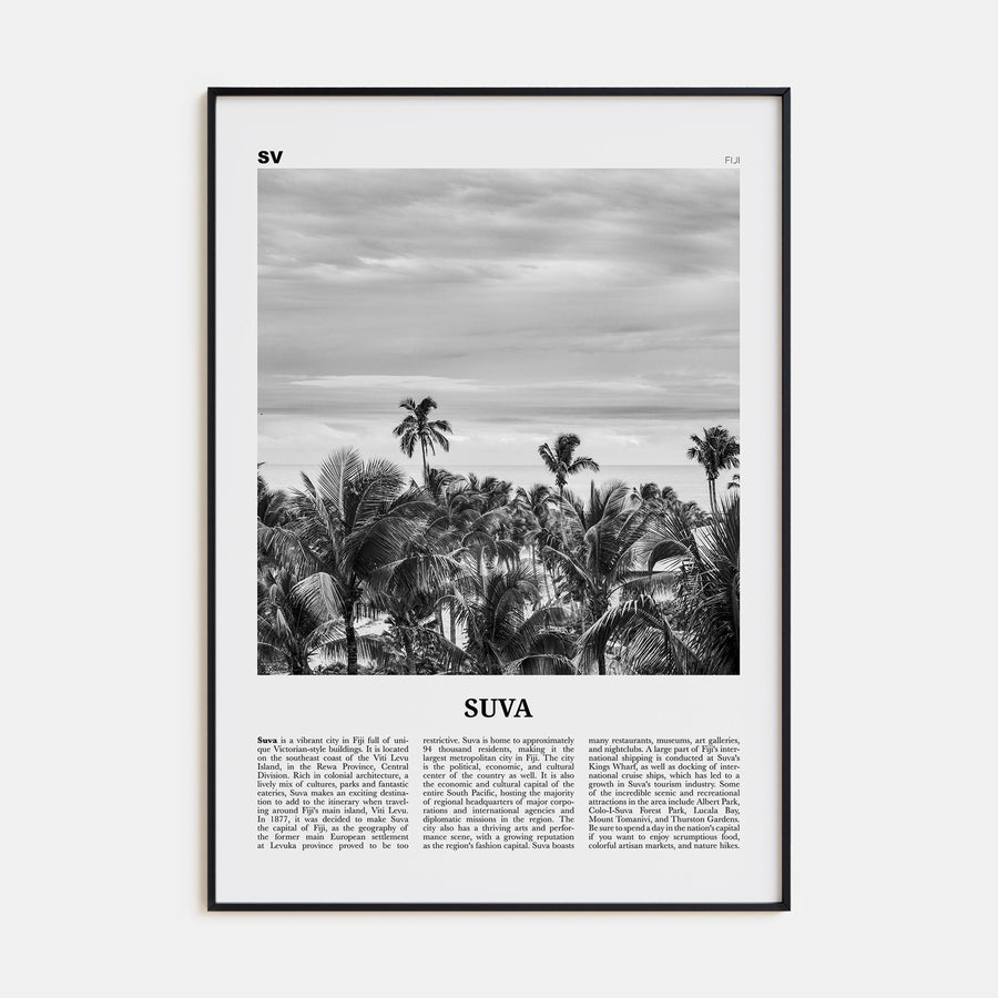 Suva Travel B&W Poster