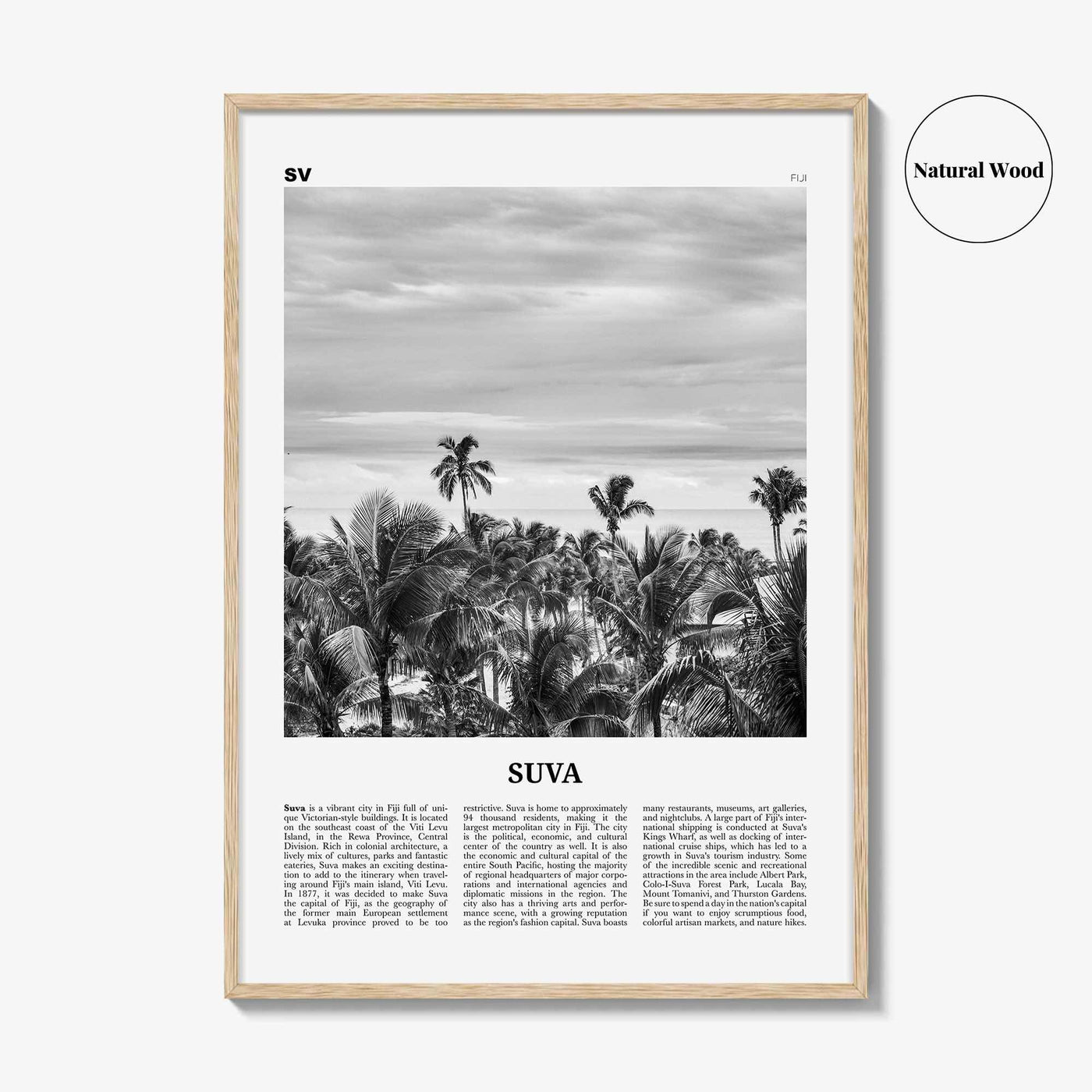 Suva Print Black and White, Suva Wall Art, Suva Poster, Suva Photo, Suva Wall Décor, Fiji, Viti Levu