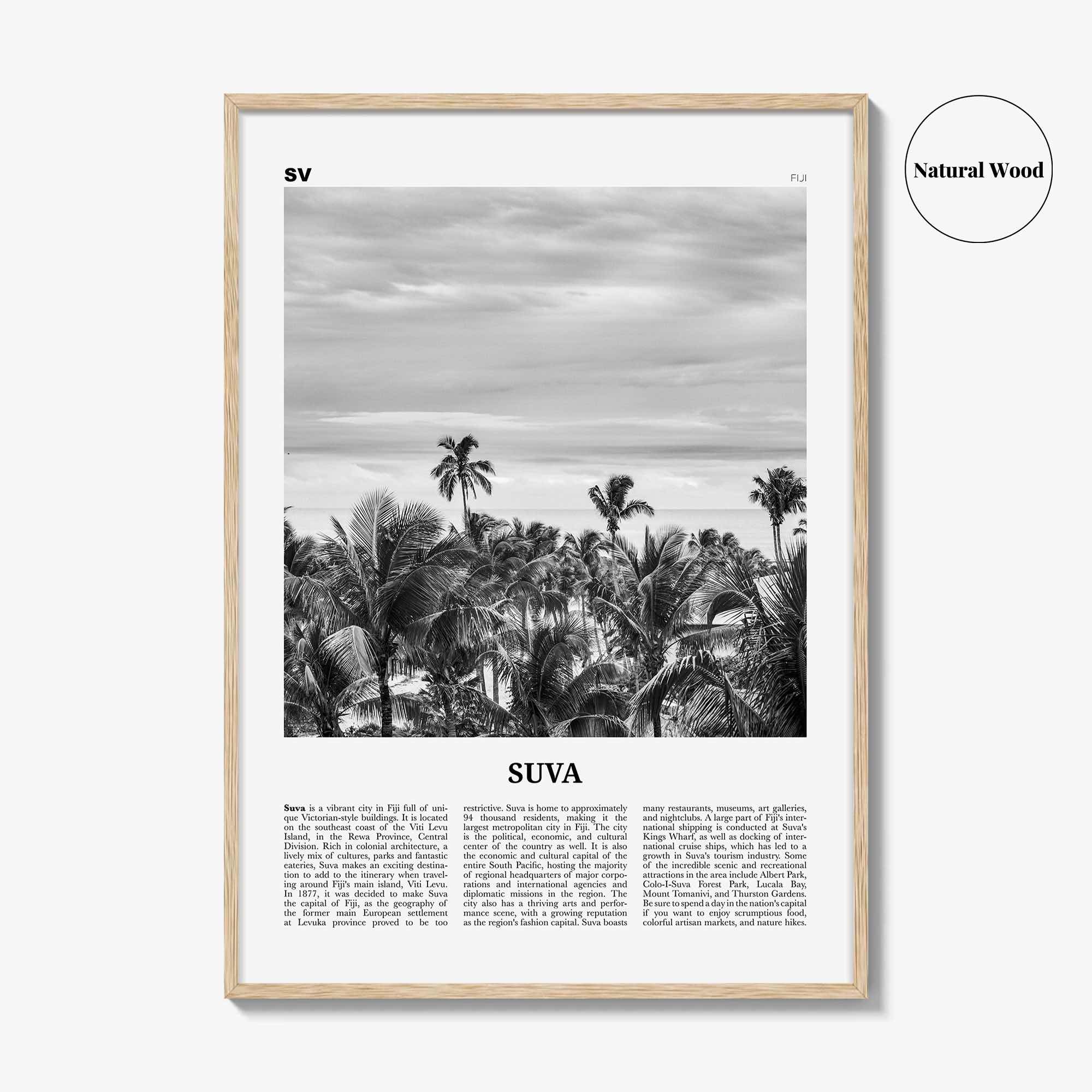 Suva Print Black and White, Suva Wall Art, Suva Poster, Suva Photo, Suva Wall Décor, Fiji, Viti Levu
