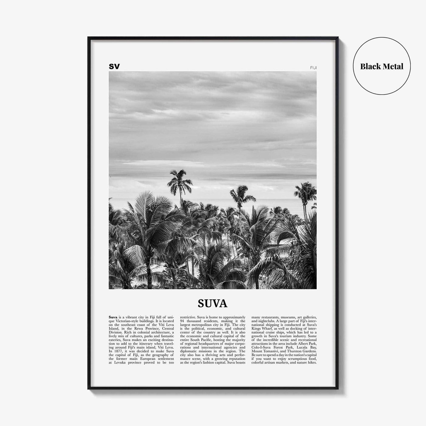 Suva Print Black and White, Suva Wall Art, Suva Poster, Suva Photo, Suva Wall Décor, Fiji, Viti Levu