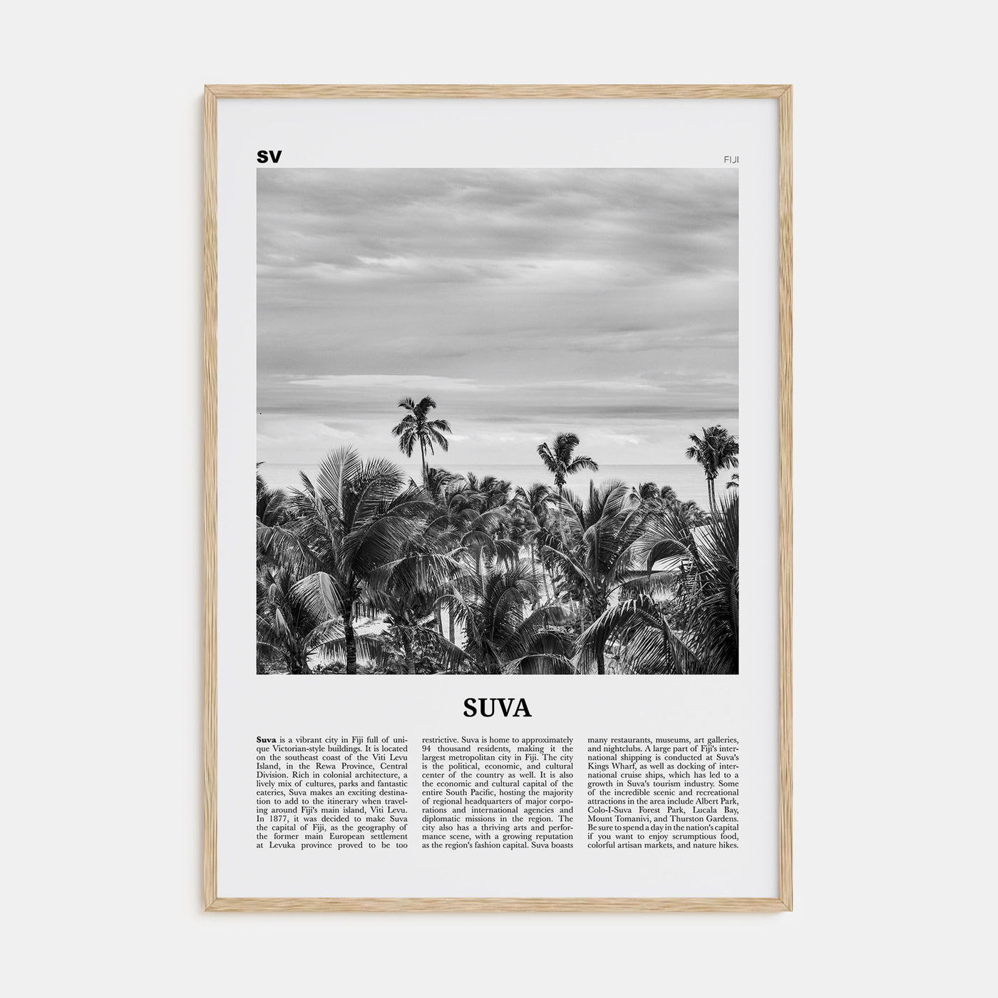 Suva Travel B&W Poster