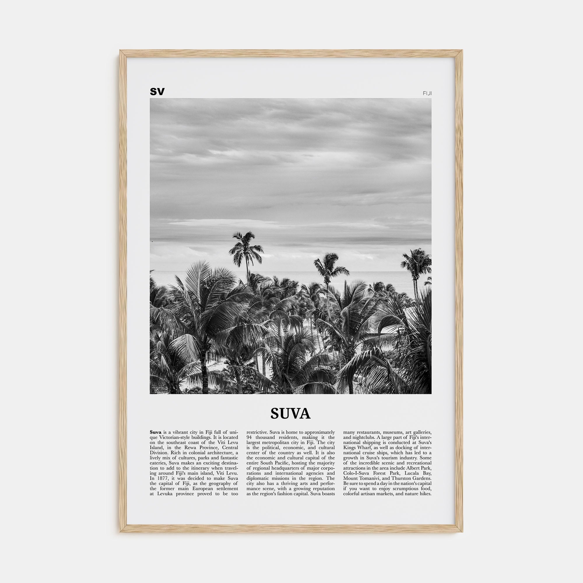 Suva Travel B&W Poster