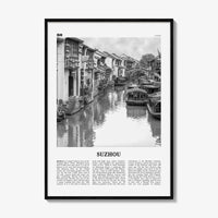 Suzhou Print Black and White, Suzhou Wall Art, Suzhou Poster, Suzhou Photo, Suzhou Wall Décor, Suzhou Map, China