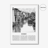 Suzhou Print Black and White, Suzhou Wall Art, Suzhou Poster, Suzhou Photo, Suzhou Wall Décor, Suzhou Map, China