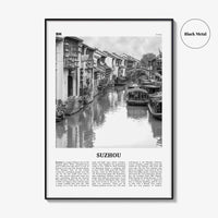 Suzhou Print Black and White, Suzhou Wall Art, Suzhou Poster, Suzhou Photo, Suzhou Wall Décor, Suzhou Map, China