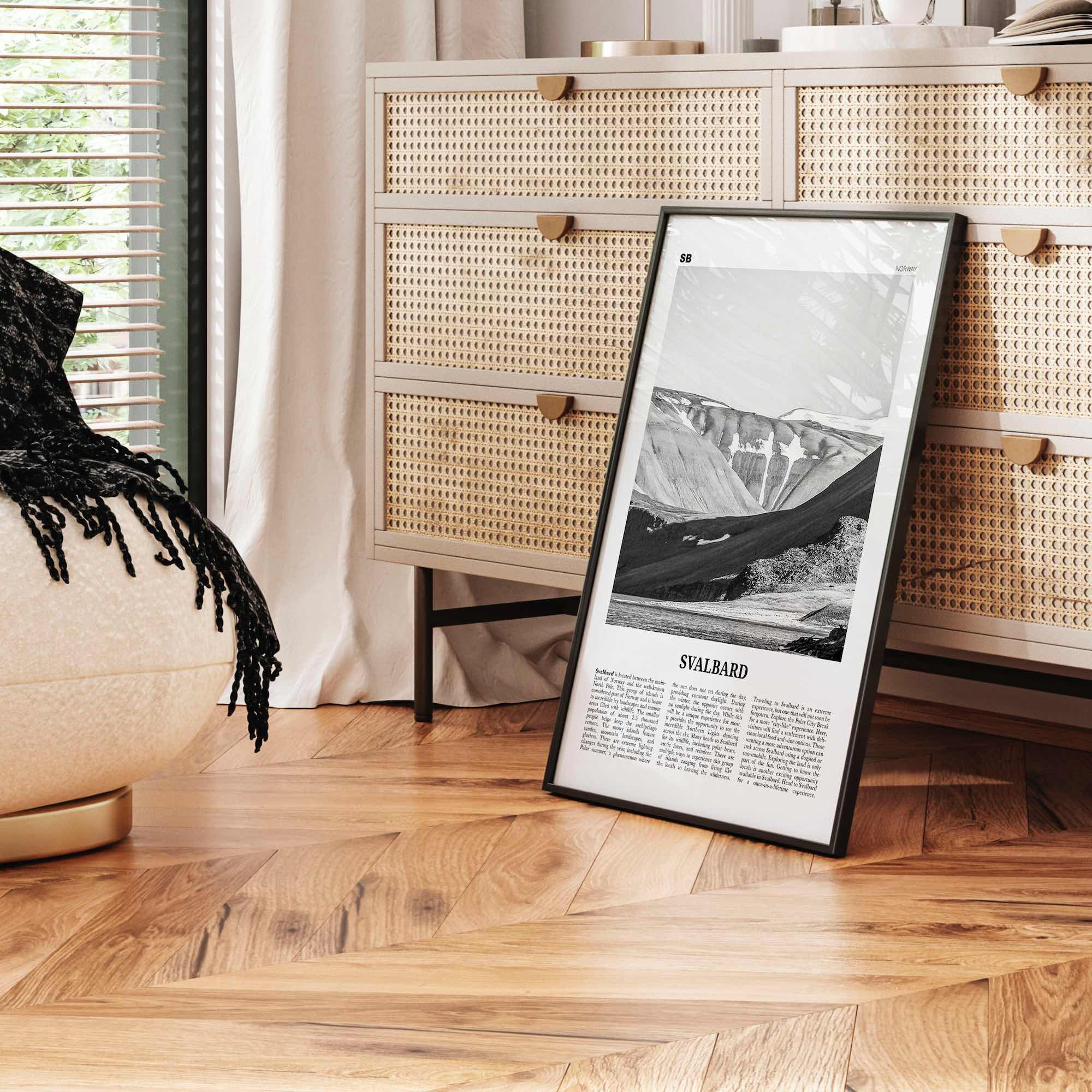 Svalbard Print Black and White, Svalbard Wall Art, Svalbard Poster, Svalbard Photo, Svalbard Wall Décor, Svalbard Map, Norway