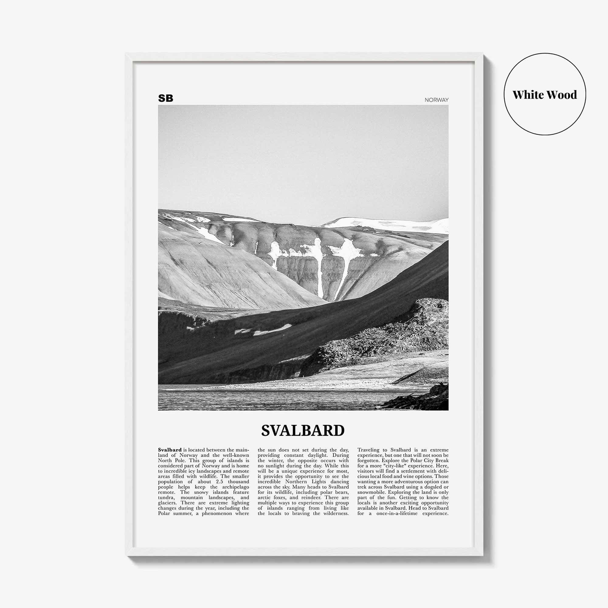 Svalbard Print Black and White, Svalbard Wall Art, Svalbard Poster, Svalbard Photo, Svalbard Wall Décor, Svalbard Map, Norway