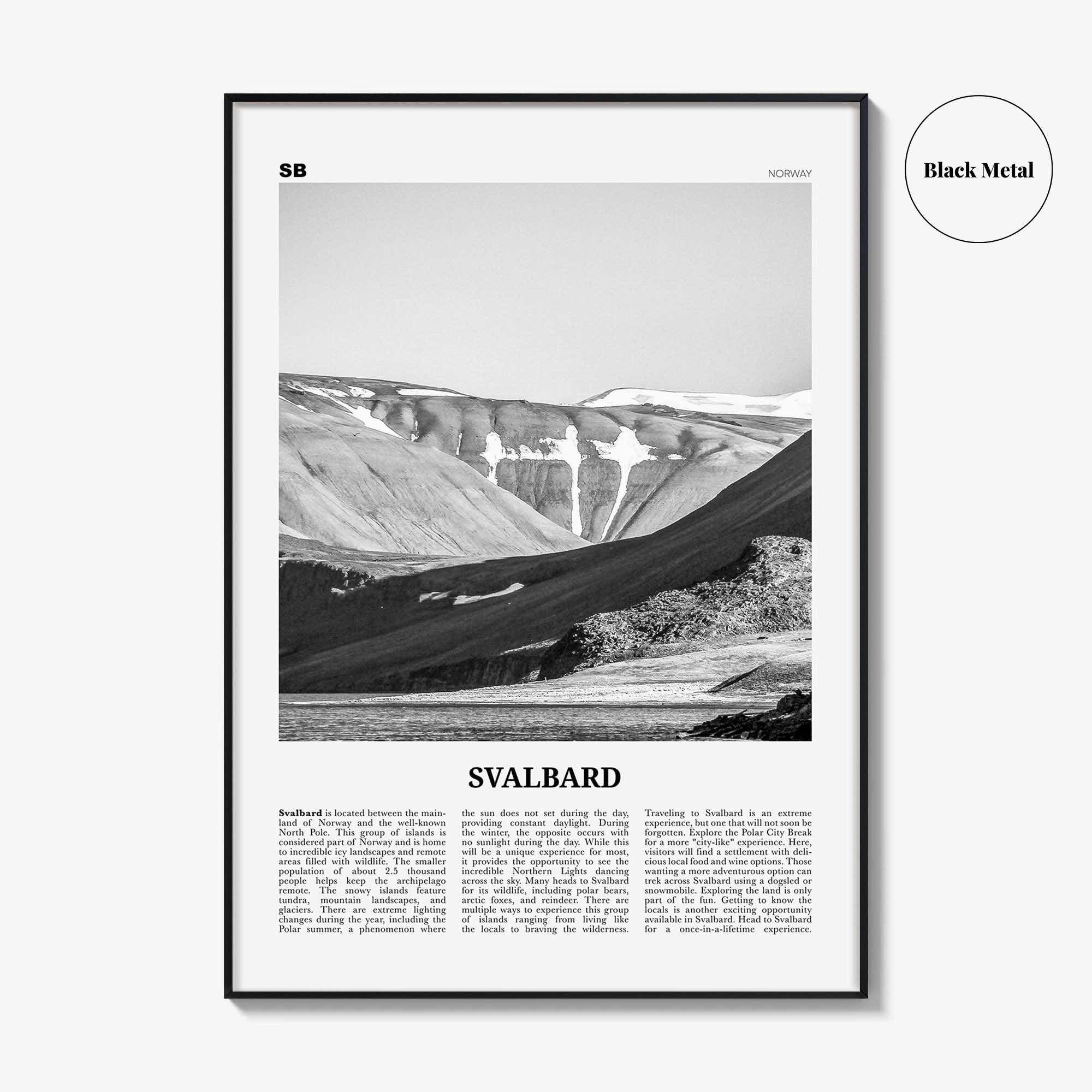 Svalbard Print Black and White, Svalbard Wall Art, Svalbard Poster, Svalbard Photo, Svalbard Wall Décor, Svalbard Map, Norway