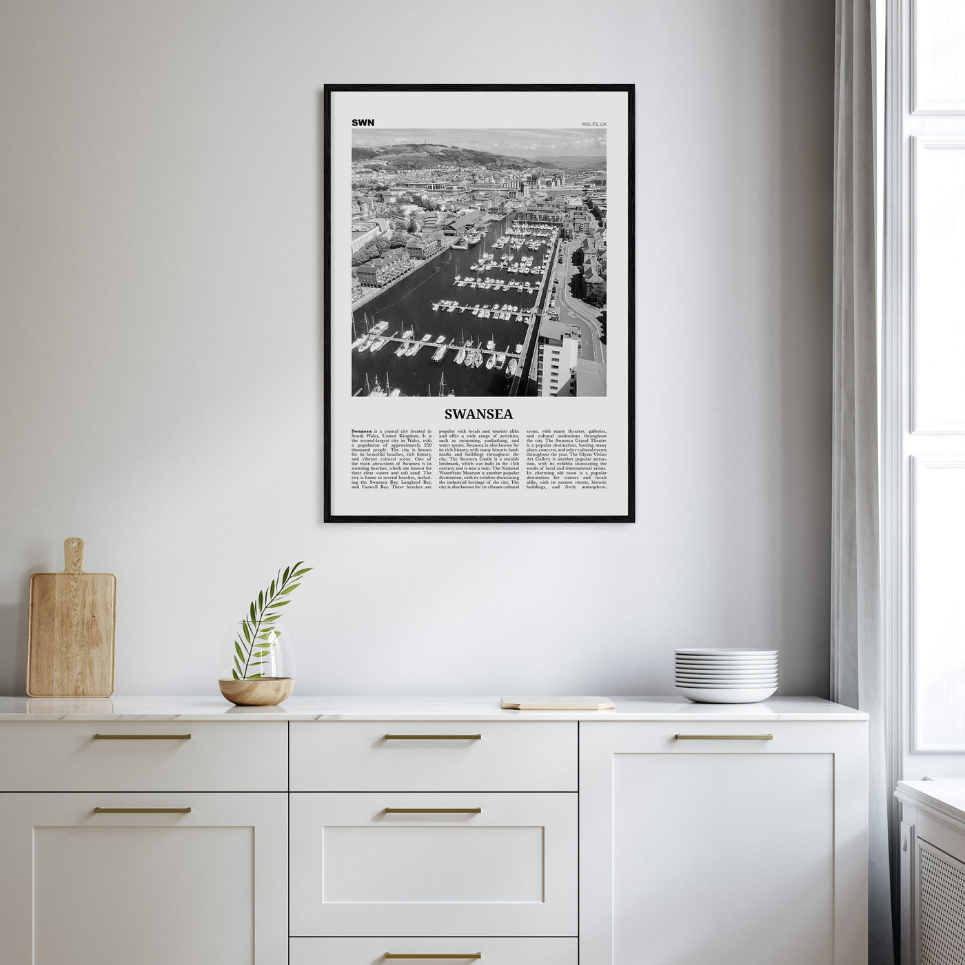 Swansea Travel B&W Poster