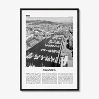 Swansea Print Black and White, Swansea Wall Art, Swansea Poster, Swansea Photo, Swansea Wall Décor, Swansea Map, Wales, UK