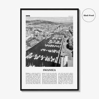 Swansea Print Black and White, Swansea Wall Art, Swansea Poster, Swansea Photo, Swansea Wall Décor, Swansea Map, Wales, UK
