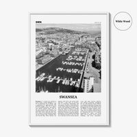 Swansea Print Black and White, Swansea Wall Art, Swansea Poster, Swansea Photo, Swansea Wall Décor, Swansea Map, Wales, UK