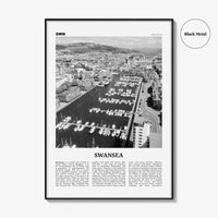 Swansea Print Black and White, Swansea Wall Art, Swansea Poster, Swansea Photo, Swansea Wall Décor, Swansea Map, Wales, UK