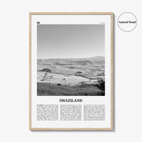 Swaziland Print Black and White, Swaziland Wall Art, Swaziland Poster, Swaziland Photo, Swaziland Wall Décor, Swaziland Map Poster