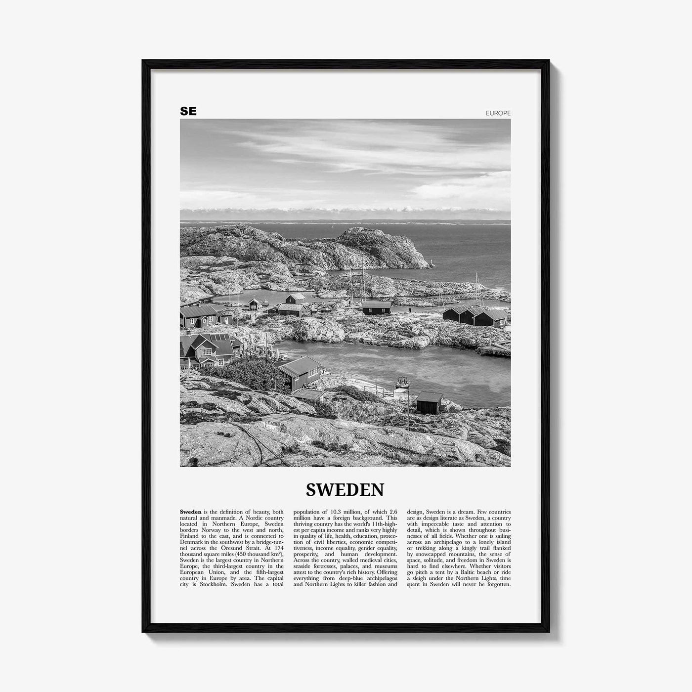 Sweden Print Black and White, Sweden Wall Art, Sweden Poster, Sweden Photo, Sweden Wall Decor, Sverige, Swedish, Stockholm, Europe