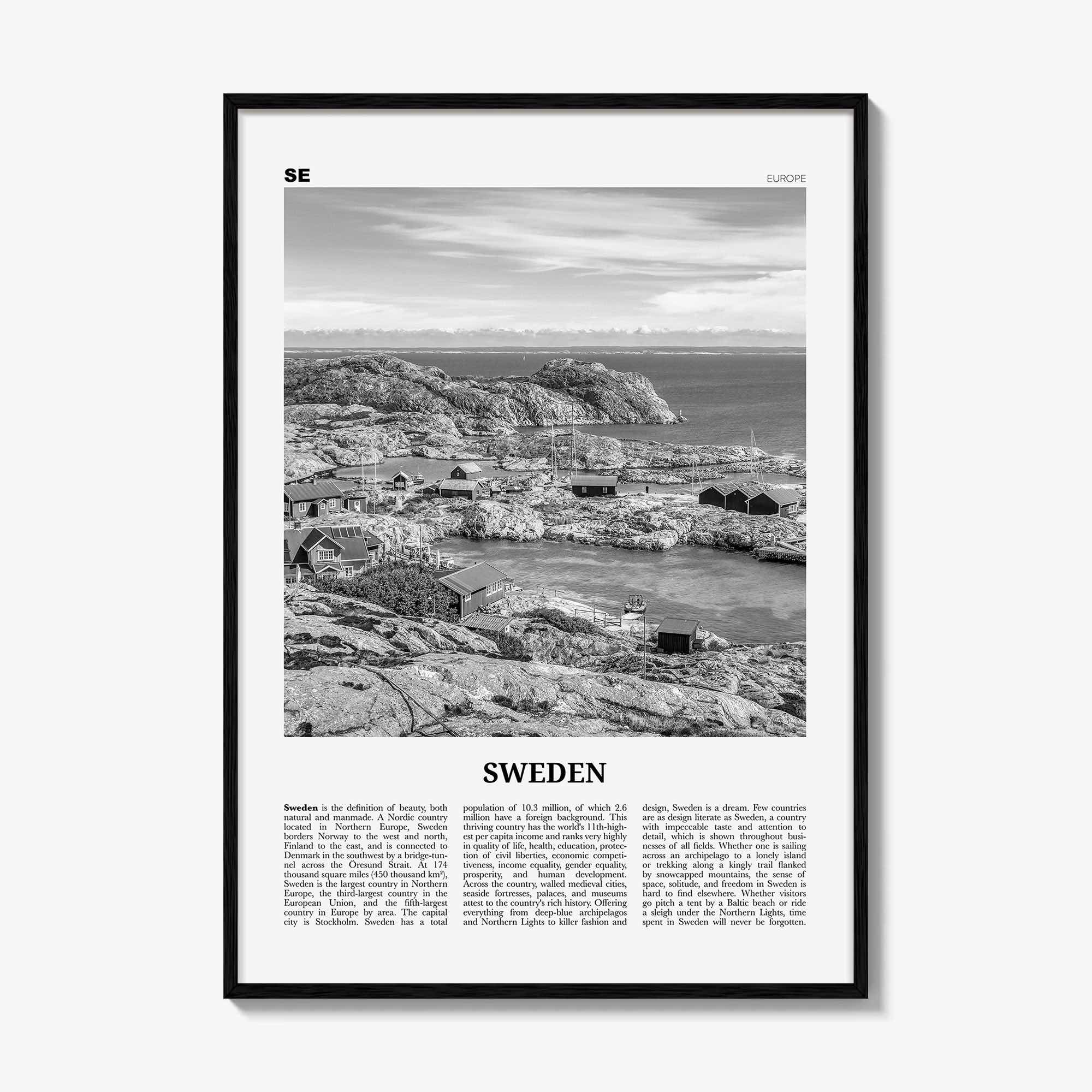 Sweden Print Black and White, Sweden Wall Art, Sweden Poster, Sweden Photo, Sweden Wall Decor, Sverige, Swedish, Stockholm, Europe