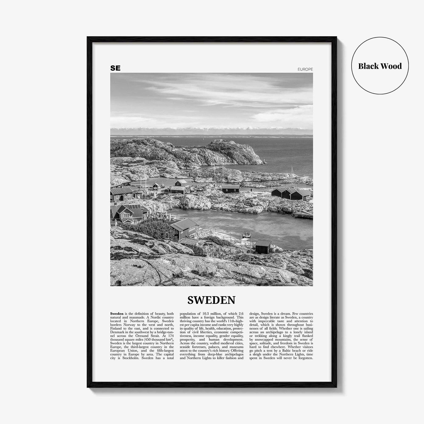 Sweden Print Black and White, Sweden Wall Art, Sweden Poster, Sweden Photo, Sweden Wall Decor, Sverige, Swedish, Stockholm, Europe