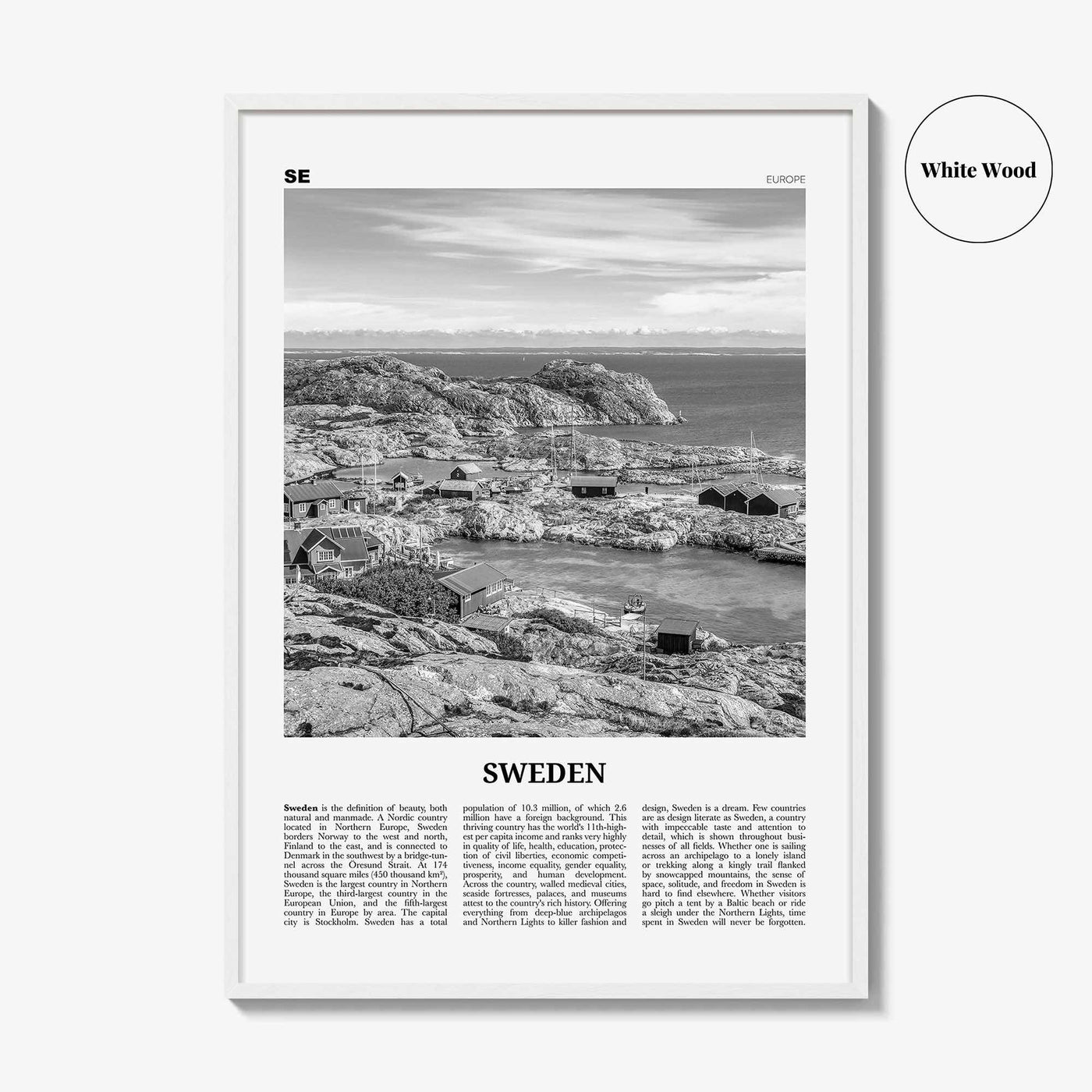 Sweden Print Black and White, Sweden Wall Art, Sweden Poster, Sweden Photo, Sweden Wall Decor, Sverige, Swedish, Stockholm, Europe