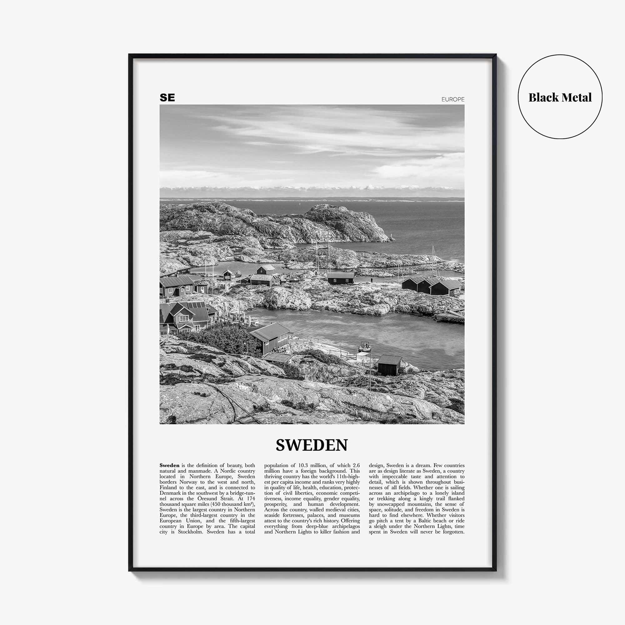 Sweden Print Black and White, Sweden Wall Art, Sweden Poster, Sweden Photo, Sweden Wall Decor, Sverige, Swedish, Stockholm, Europe