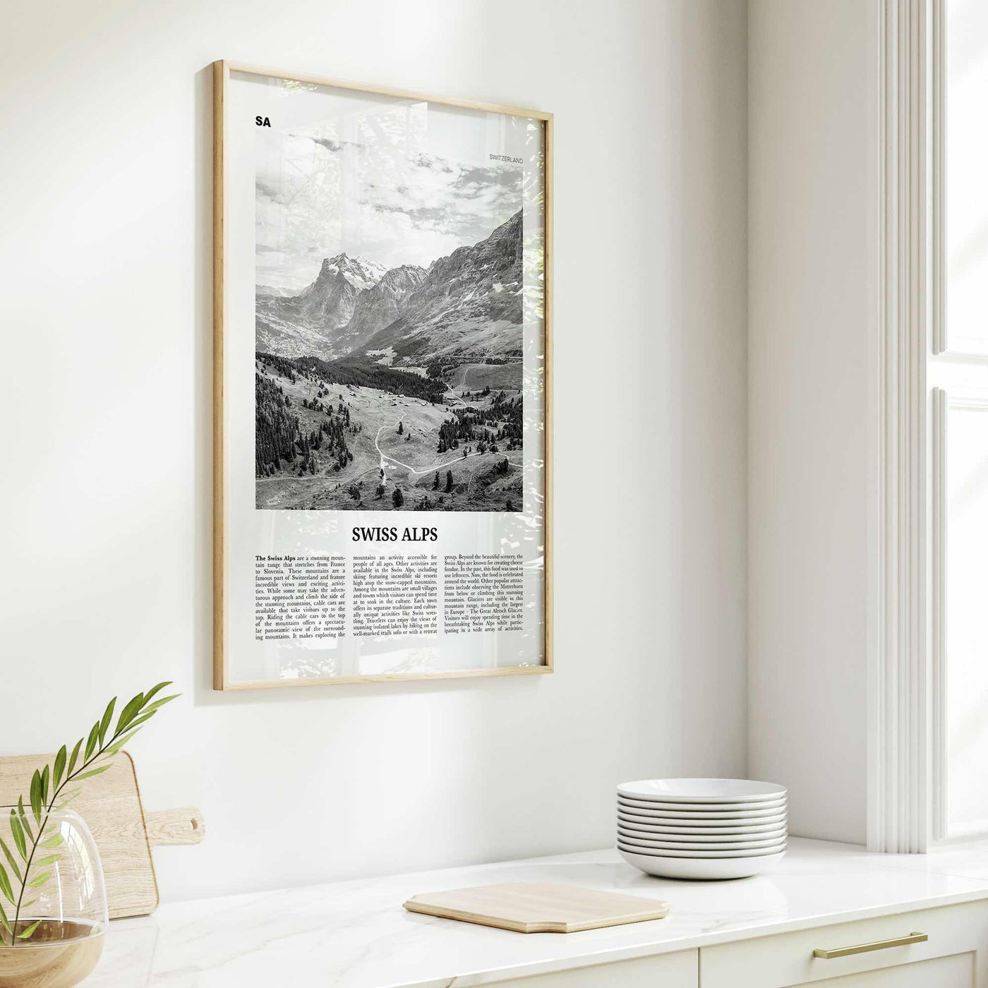 Swiss Alps Print Black and White, Swiss Alps Wall Art, Swiss Alps Poster, Swiss Alps Photo, Swiss Alps Wall Décor, Switzerland