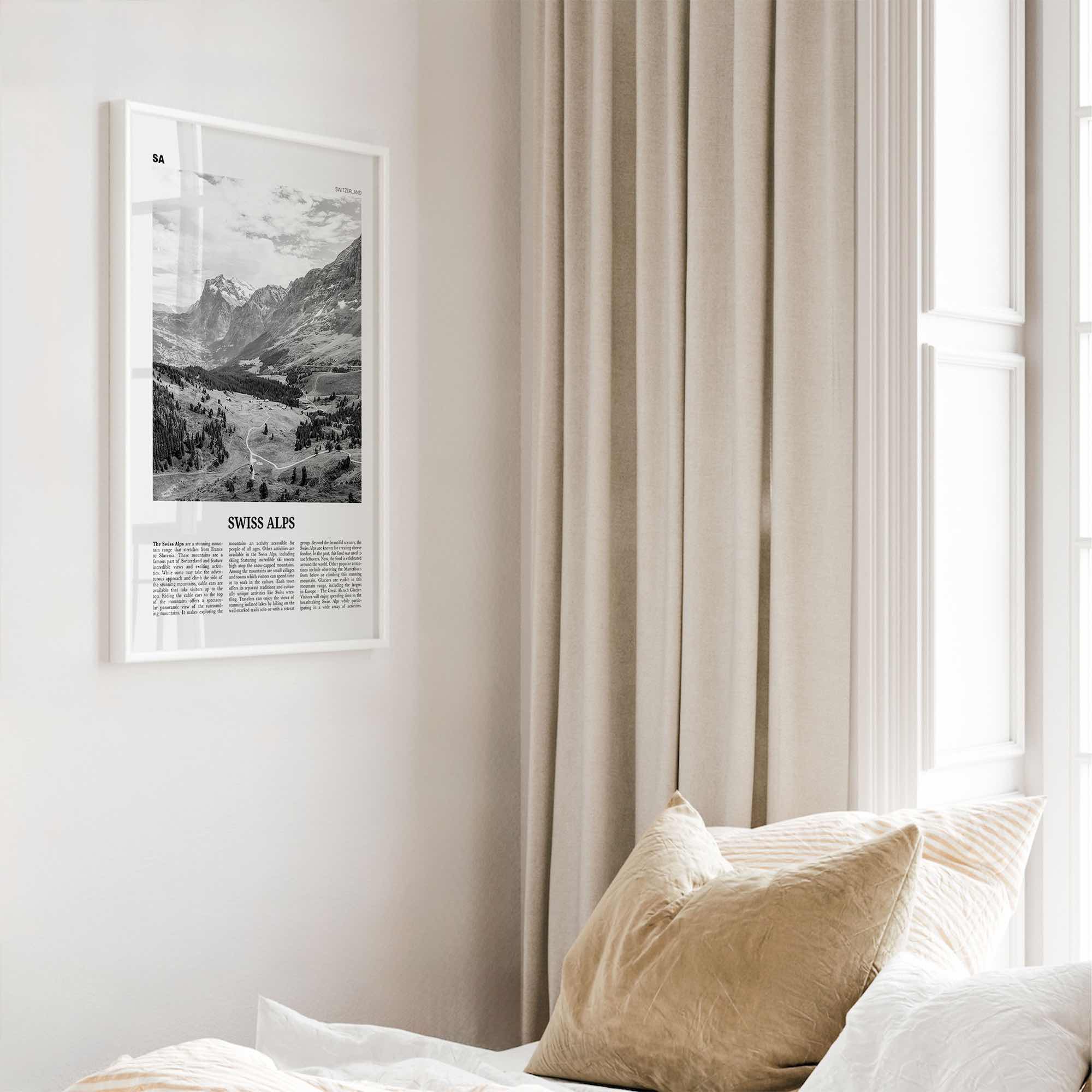 Swiss Alps Print Black and White, Swiss Alps Wall Art, Swiss Alps Poster, Swiss Alps Photo, Swiss Alps Wall Décor, Switzerland