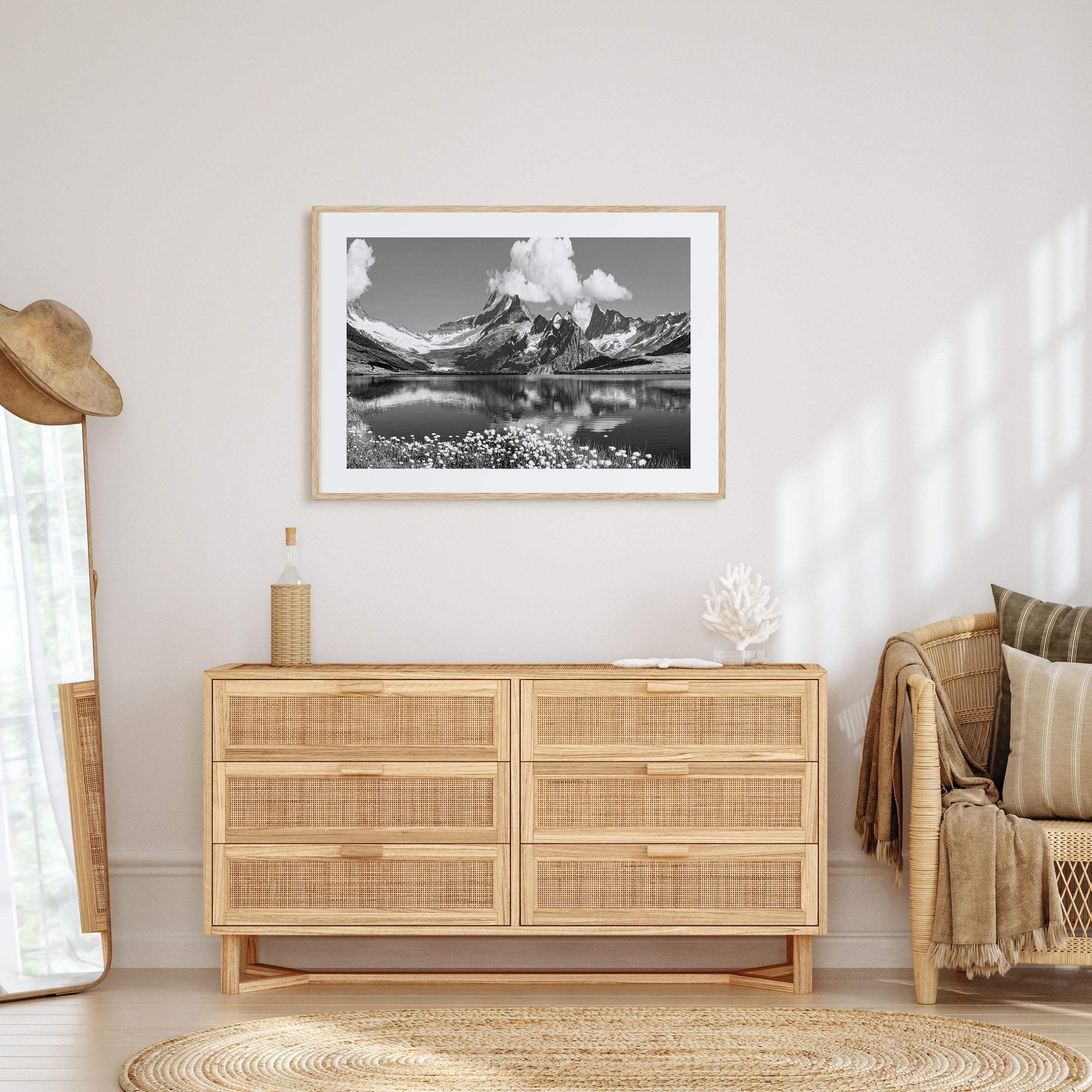 Switzerland Landscape B&W Poster