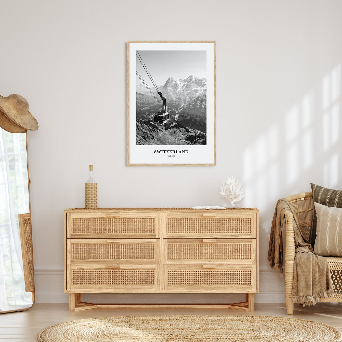 Switzerland Portrait B&W Poster