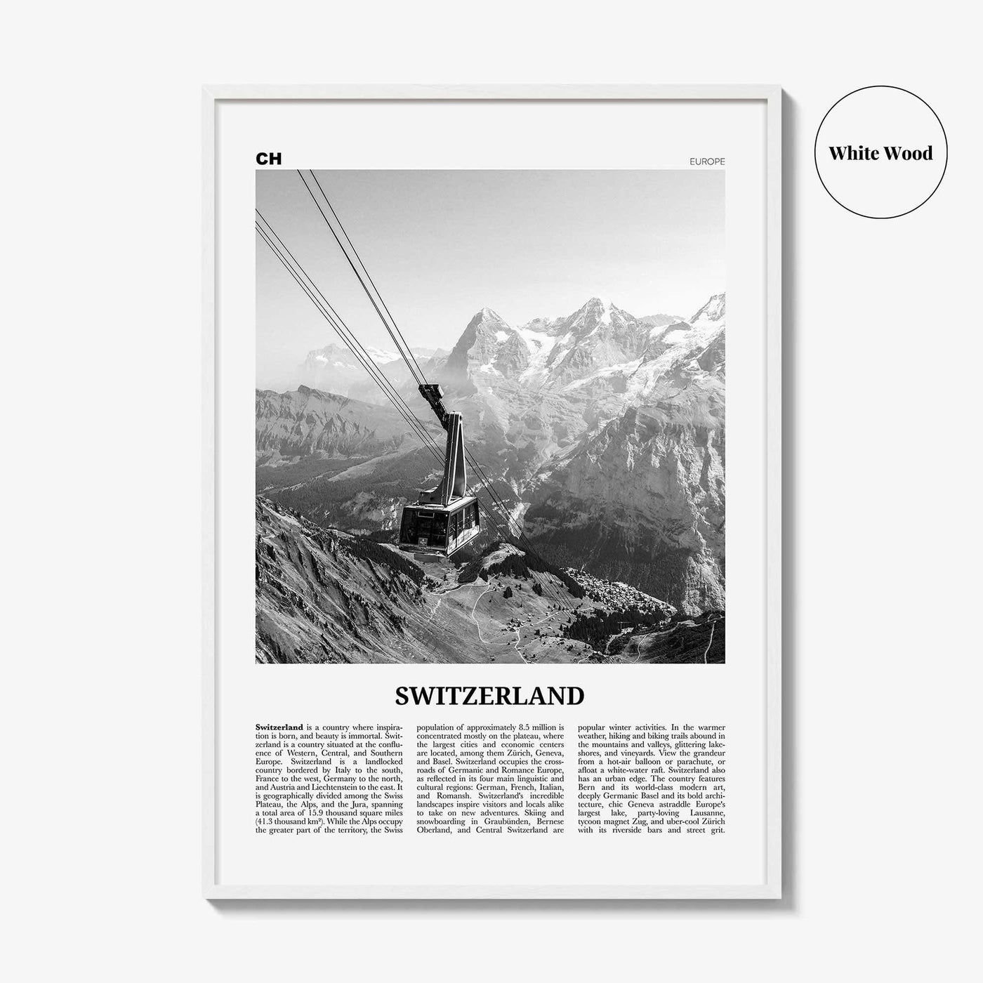 Switzerland Print Black and White, Switzerland Wall Art, Switzerland Poster, Switzerland, Swiss, Schweizerische, Suisse, Schweiz, Europe