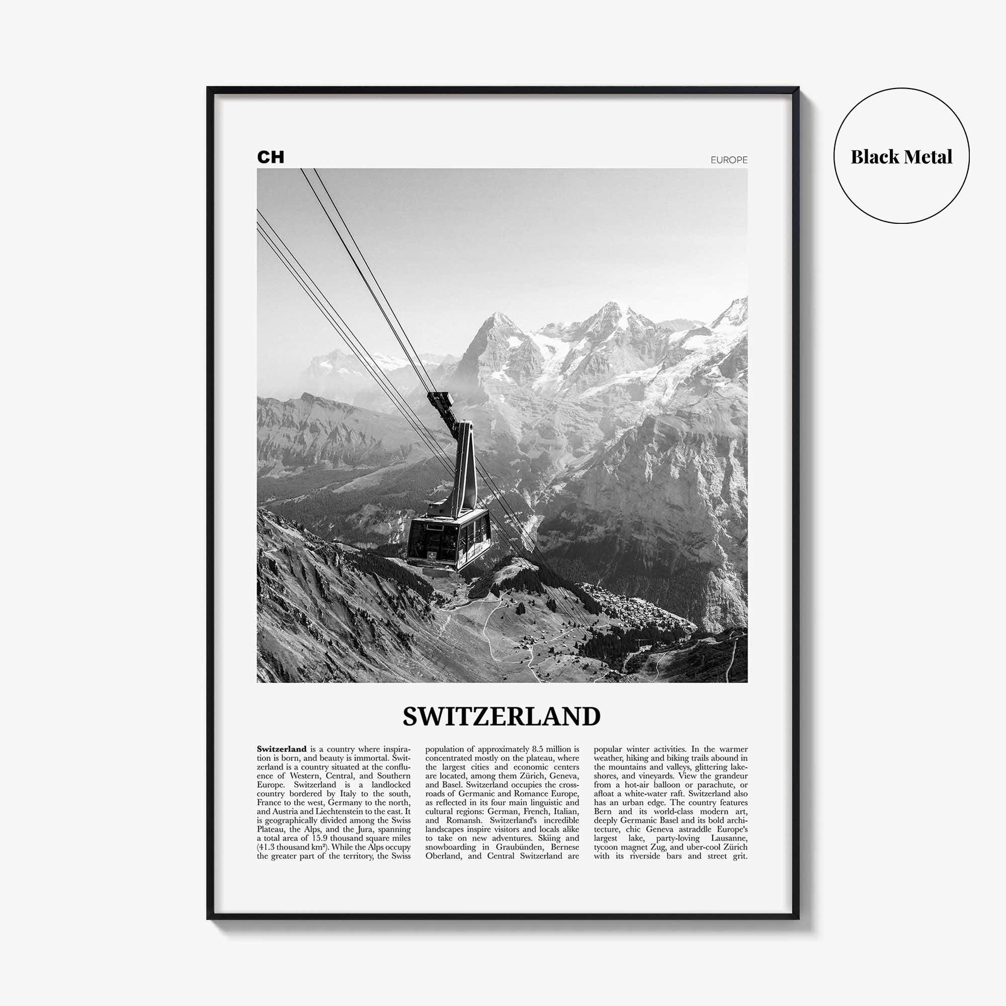 Switzerland Print Black and White, Switzerland Wall Art, Switzerland Poster, Switzerland, Swiss, Schweizerische, Suisse, Schweiz, Europe