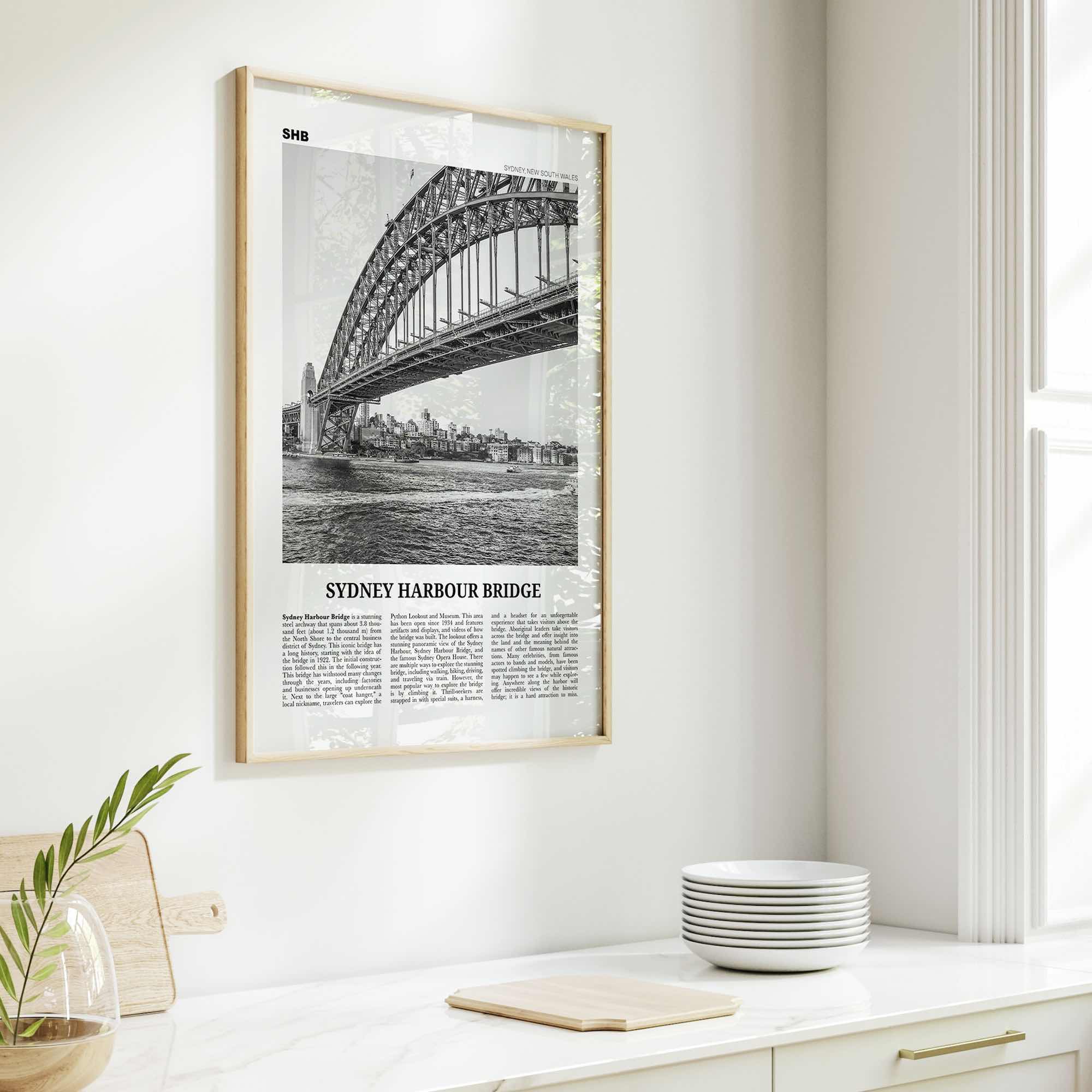 Sydney Harbour Bridge Print Black and White, Sydney Harbour Bridge Wall Art, Sydney Harbour Bridge Poster, Sydney Harbour Bridge Photo